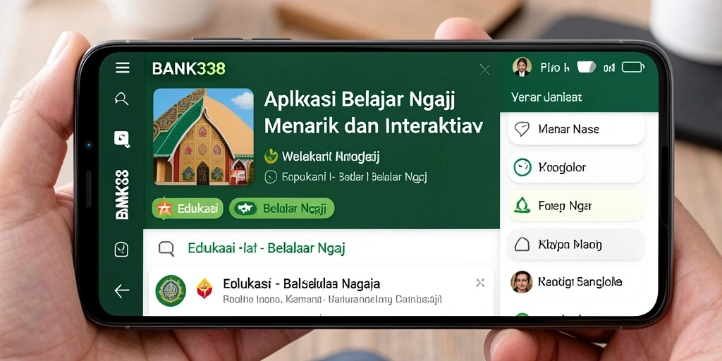 Tampilan antarmuka yang user-friendly untuk belajar ngaji.