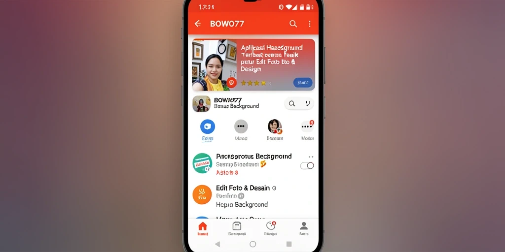 Antarmuka BOWO77 saat menghapus background foto dengan mudah.