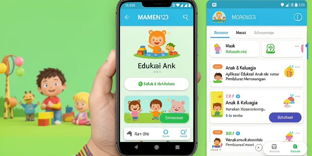 Antarmuka MAMEN123 yang menarik dan interaktif untuk belajar.
