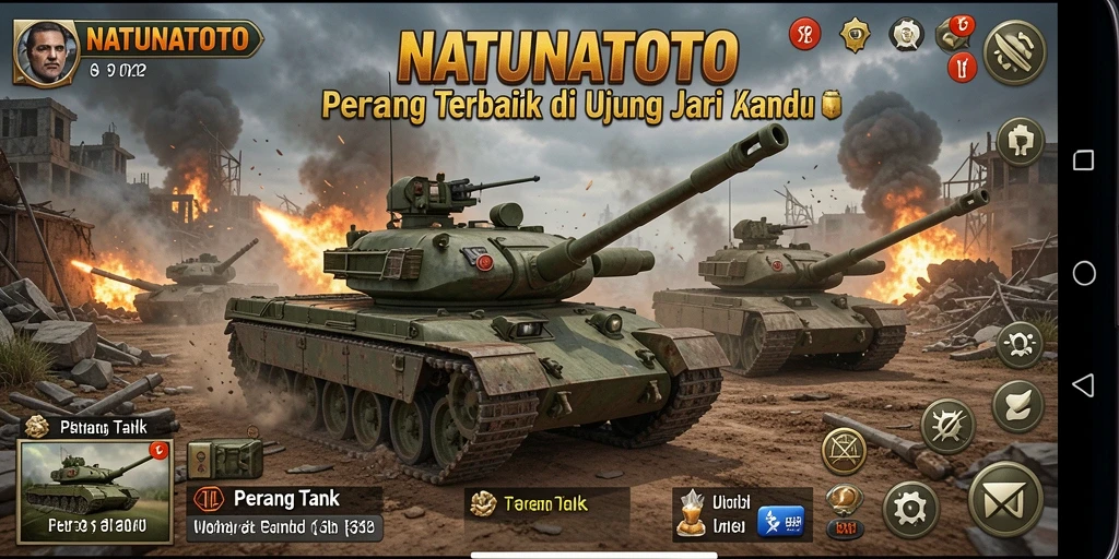 Tampilan antarmuka game Perang Tank yang menarik dan interaktif.