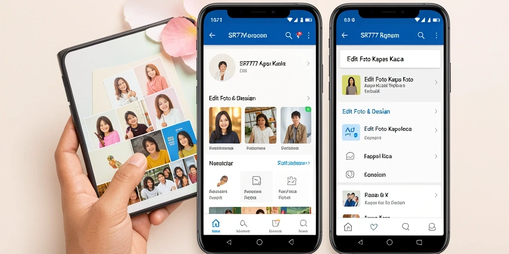 Antarmuka aplikasi SR777 untuk Edit Foto Kertas Kaca.