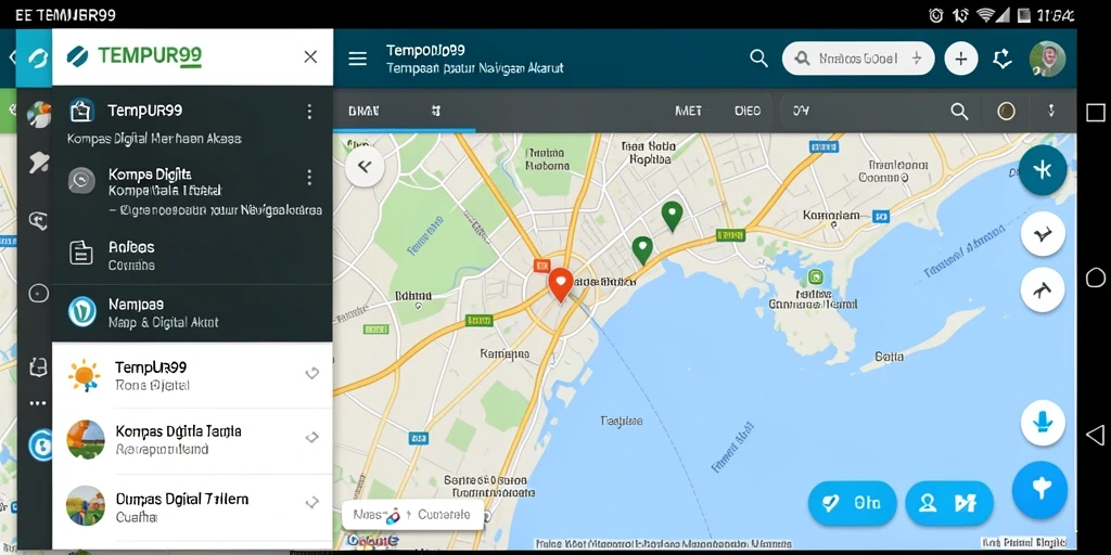 Antarmuka TEMPUR99 yang bersih dan fungsional untuk navigasi.