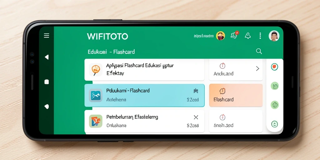 Screenshot utama WIFITOTO menampilkan antarmuka aplikasi flashcard yang menarik.