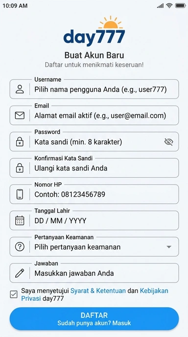 Registrasi Akun Baru day777 dengan Mudah dan Cepat